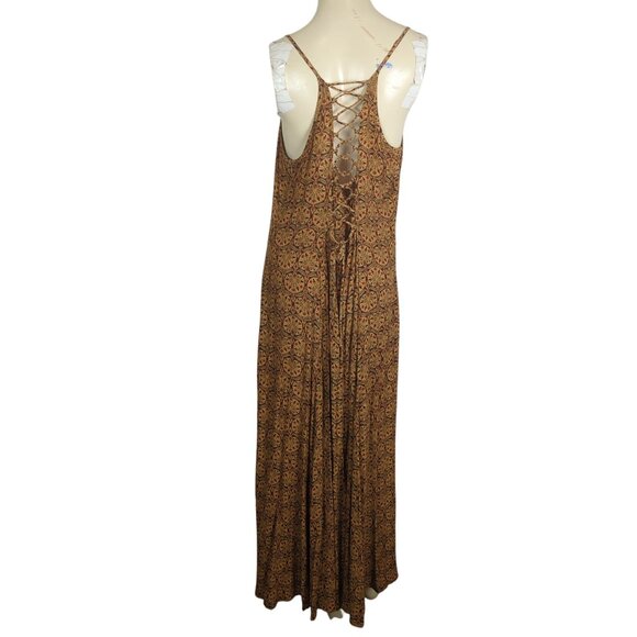 Laundry by Shelli Segal Vintage Maxi Dress Mandala print Lace up back Size 14 - Picture 3 of 16